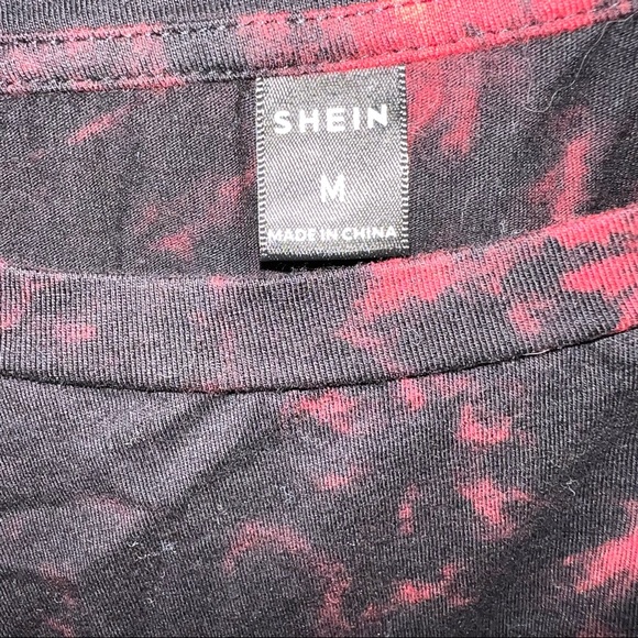 SHEIN RED AND BLACK TIE DYE LONG SLEEVE TEE SHIRT - Picture 3 of 5